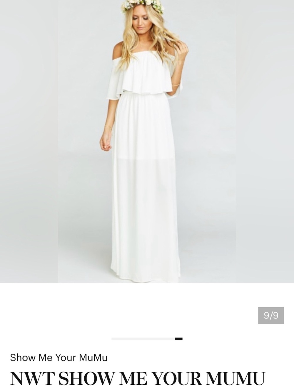 Show Me Your Mumu White Elastic-Waist Maxi Dress